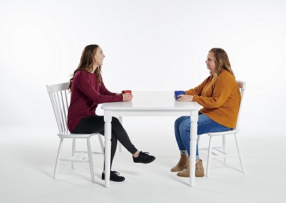 image of two adults talking